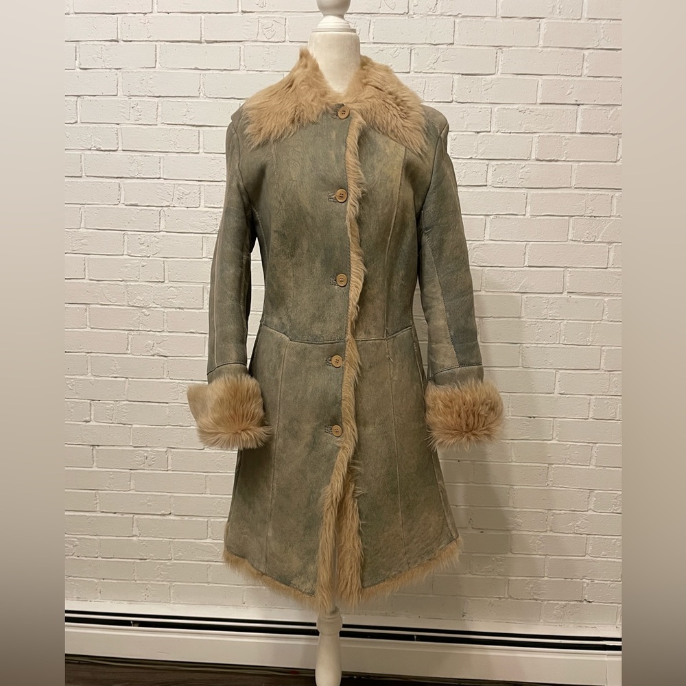 Women real shearling winter coat size S